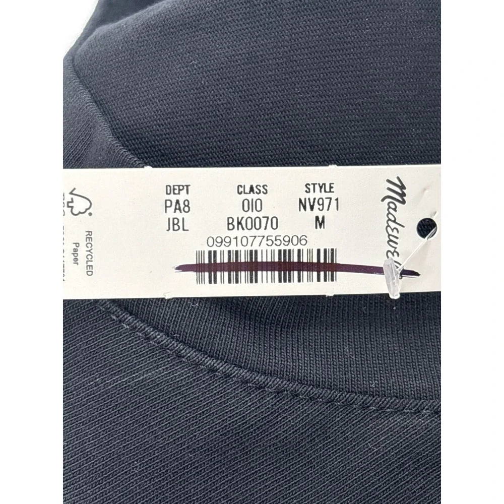 Madewell Black‎ Puff Sleeve Knit Cotton T Shirt Top size M NV971